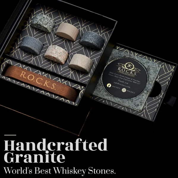 Whiskey Stones Gift Set with Cigar Cutter & Cigar Ashtray - Image 4